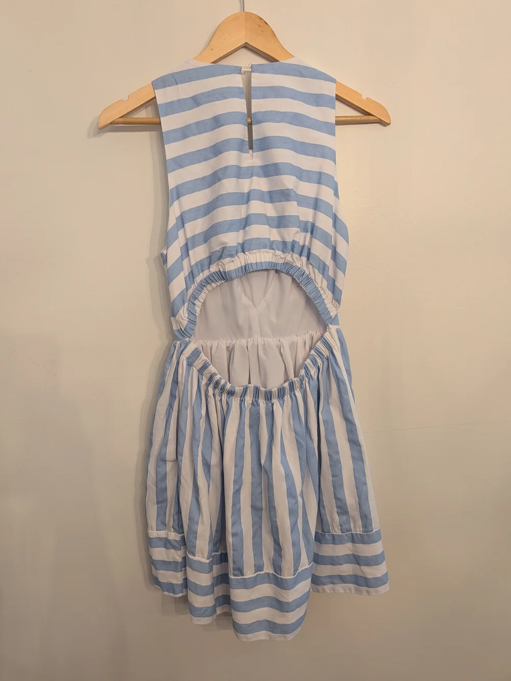 DO+BE Light Blue and White Striped Tie-Front Dress - Picture 3 of 3